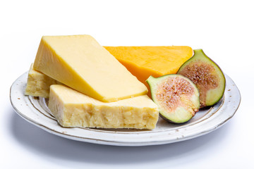 Cheddar cheese collection, variety of Cheddar cheese made from cow milk