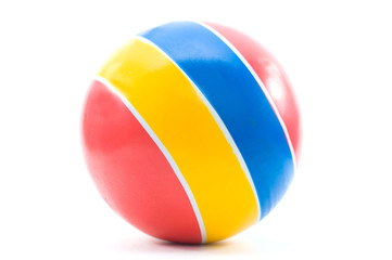 Multi-colored children's ball isolated on white background