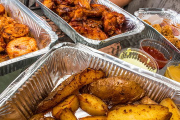 Food from fast food in nature (potatoes, nvgetsy and others).