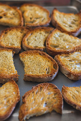 Top view of toasted bread
