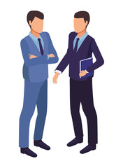 Businessmen using technology for business