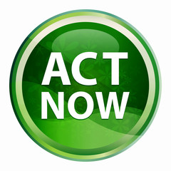 Act Now Natural Green Round Button