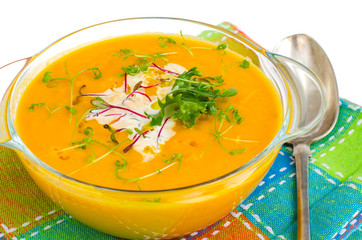 Vegetable cream soup. Healthy food