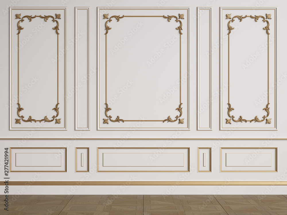 Wall mural Classic interior wall with mouldings