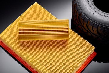 Set of filters for car service on a dark background