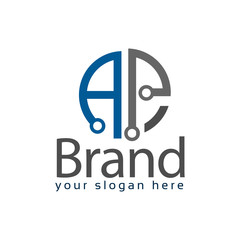 Letter AP stock logo, AP initial., flat design. technology logo.	