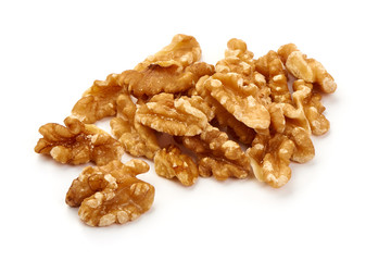 Walnut kernel, Nuts, close-up, isolated on white background