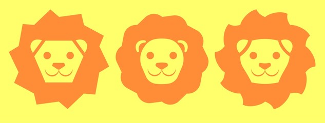 animal orange lion stencil art