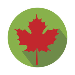 Maple Leaf Icon. Vector Illustration. Flat Style.  Autumn Design Collection
