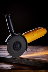 angle grinder for metal on dark background close-up