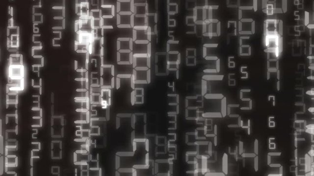 Binary rain, streams of numbers, 4K abstract background, matrix effect. 