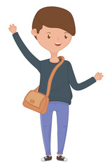 Isolated teenager boy cartoon design