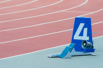 Starting block in track and field.
