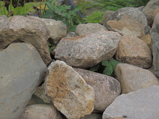 stone wall in garden