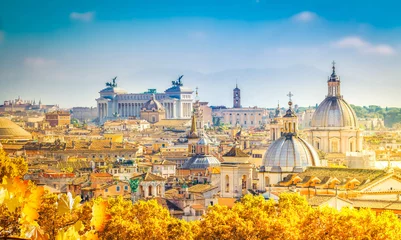 Schapenvacht deken met patroon Rome skyline van Rome, Italië