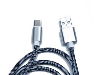 Silver braided cable