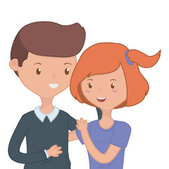 Fototapeta premium Teenager boy and girl cartoon design