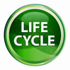 Life Cycle Natural Green Round Button