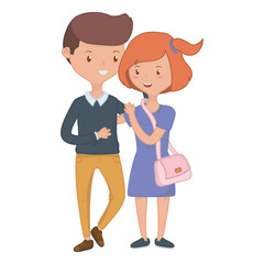 Teenager boy and girl cartoon design