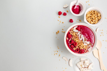 Homemade smoothie bowl made with berries
