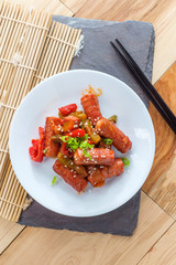 Korean Sausage Yachae Bokkeum