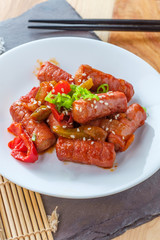 Korean Sausage Yachae Bokkeum