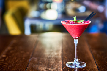 Cocktail on the bar counter