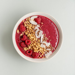 Homemade smoothie bowl made with berries
