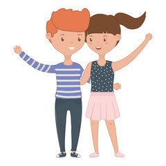 Teenager boy and girl cartoon design