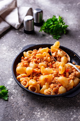 Pasta Bolognese with meat sauce