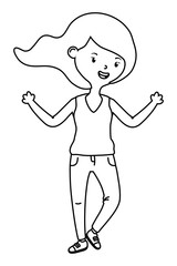 Teenager girl cartoon design vector illustrator