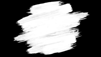 Stain of white paint, abstract CG animation of brush strokes. Transparent background ProRes 4444 with alpha channel in 4k UHD resolution version. - Powered by Adobe