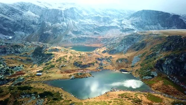 Trilistnika' lake from Seven Rila Lakes, aerial view