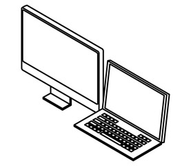 computer monitor hardware technology in black and white