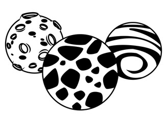 space exploration and planets cartoon