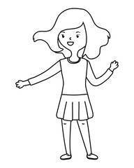 Teenager girl cartoon design vector illustrator