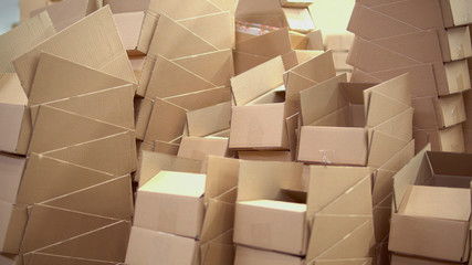view of the boxes in the warehouse or logistics office