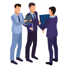 Businessmen using technology for business