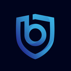 Shield B guard abstract modern logo vector icon illustration © devastudios
