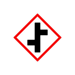 Fototapeta premium Traffic signs, crossroads. Vector icon