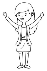 Teenager girl cartoon design vector illustrator