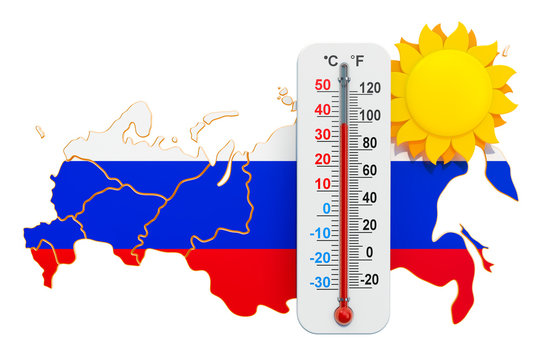 Heat in Russia concept. 3D rendering