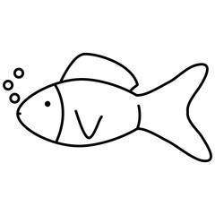 cute ornamental fish mascot character