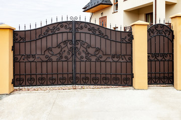 New forged metal double gates and wicket