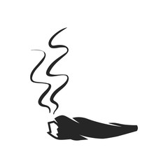 Ganja smoke icon in black and white. Vector illustration.