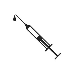 Fototapeta premium Syringe icon in black and white. Medical vector illustration.