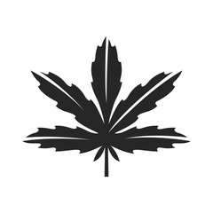Marijuana icon in black and white. Vector illustration.