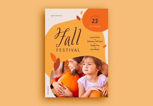 Fall Festival Flyer Layout with Image Placeholder