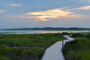 Sunset over an east coast salt marsh