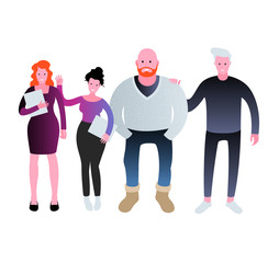 Group of smiling business people. Teamwork vector illustration.